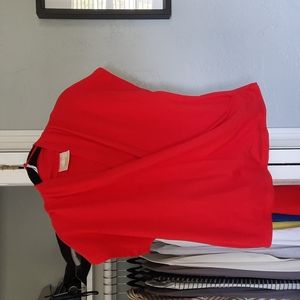 Maeve Red Wrap Front Top